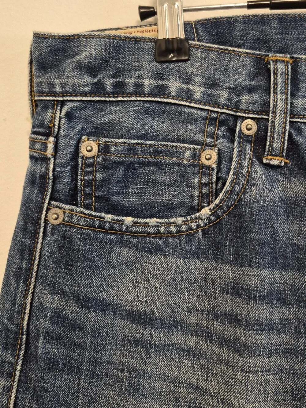 J.Crew 770 Straight Jeans Kaihara Japanese Denim Blue Dark Wash Men's Sz 29x32